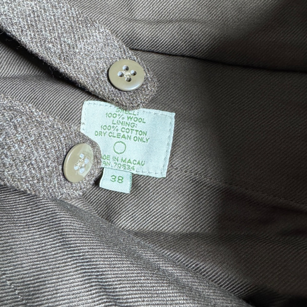 Vintage Orvis Cargo Trousers Men 38 Brown Solid Wool Vintage Hunting Pants 38x27 - Picture 4 of 6